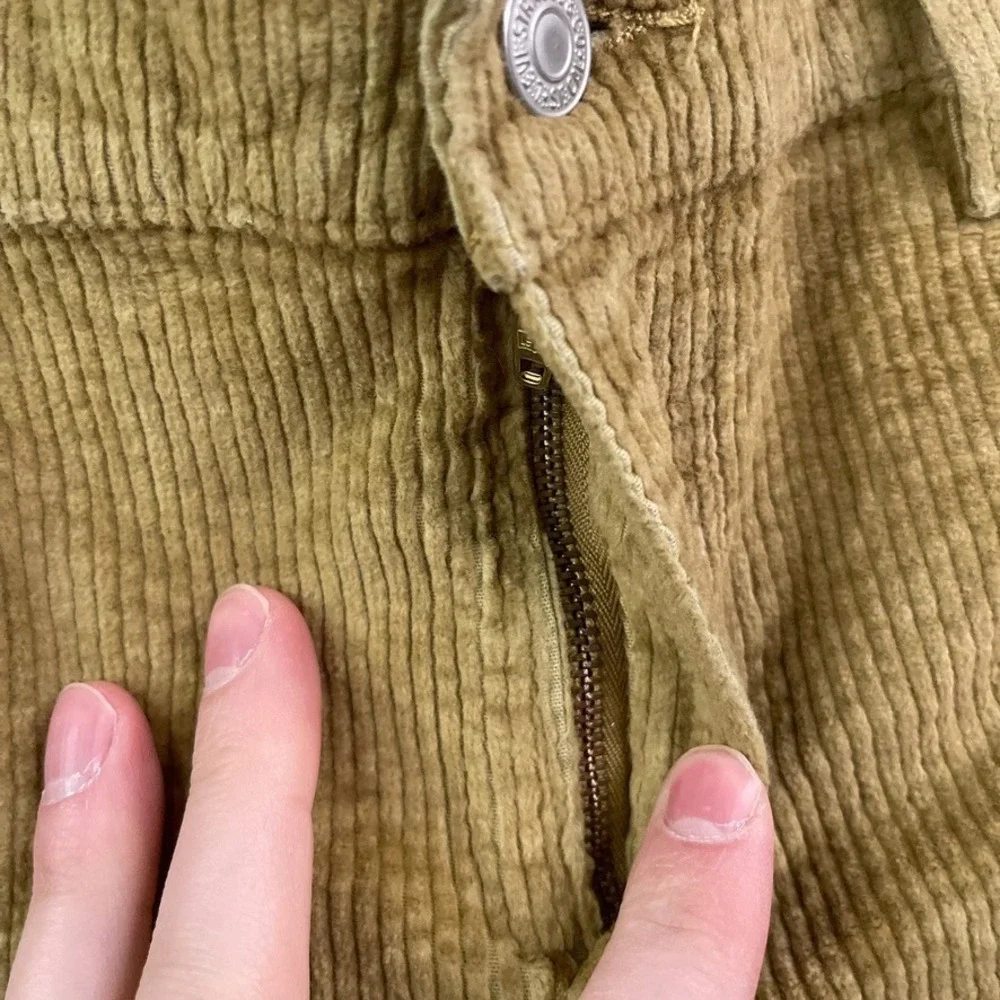 Levis Pants‎ Womens 32 Brown Corduroy Boyfriend Mid Rise Straight Stretch Cords